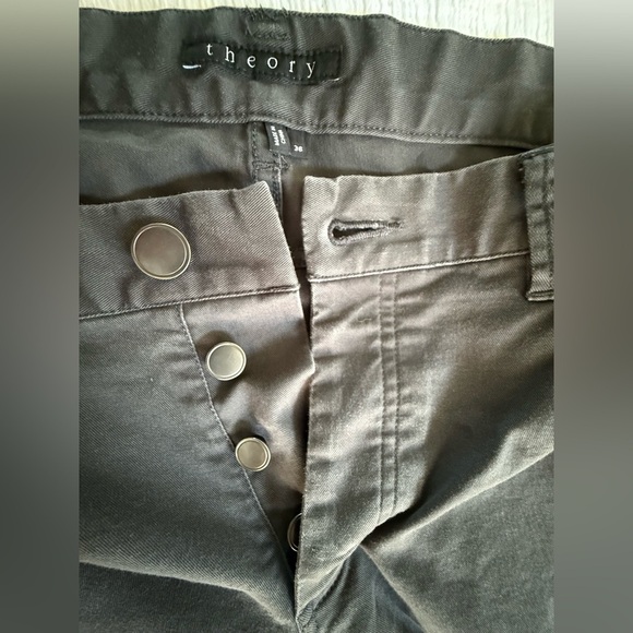 Theory Men’s Haydin Writer Slim Pants 36 Black Stretch Chino Dress Trousers - Picture 7 of 8